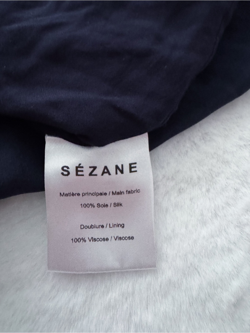 Sezane Editions Alma Silk Mini Dress Navy Blue Halter Open Back Ruffle - Picture 10 of 12